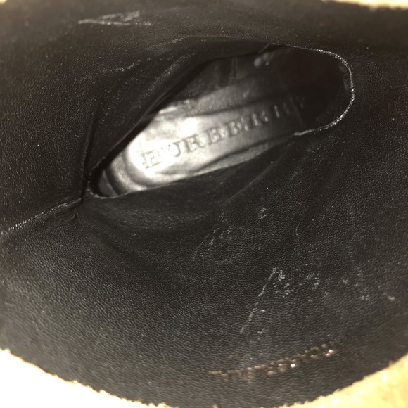 BURBERRY "NORLAND" TAN SUEDE FRINGE BOOT WITH NOVA CHECK TWILL PATTERN (36) - Picture 9 of 15